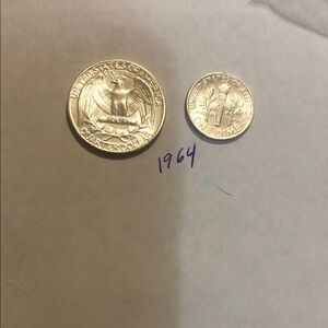 Liberty Silver Coin Pair 1964